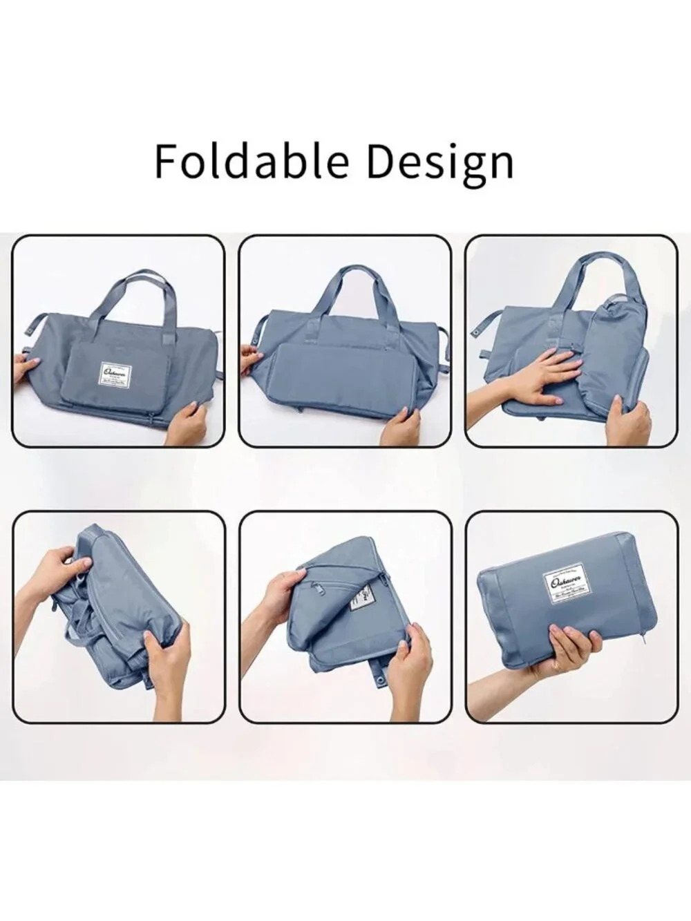 Expandable Large Capacity Foldable Travel Duffel Bag with Dry/Wet Separation